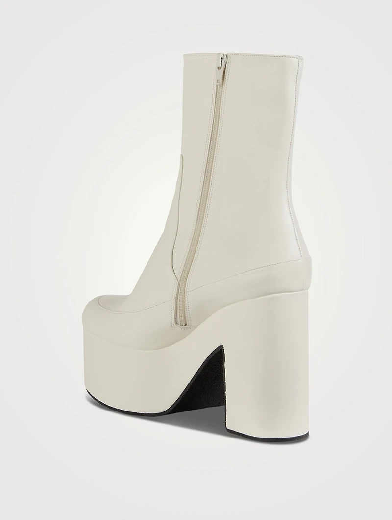 Leather Platform Ankle Boots