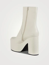 Leather Platform Ankle Boots