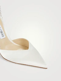 Saeda Silk Pumps With Crystal Ankle Strap
