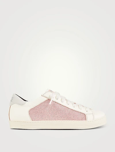 John Leather And Lurex Sneakers