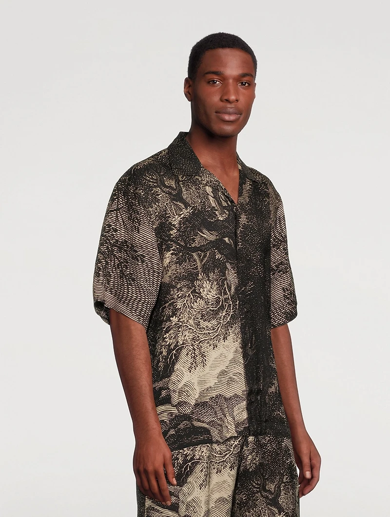 Cassi Camp Shirt Snake Print