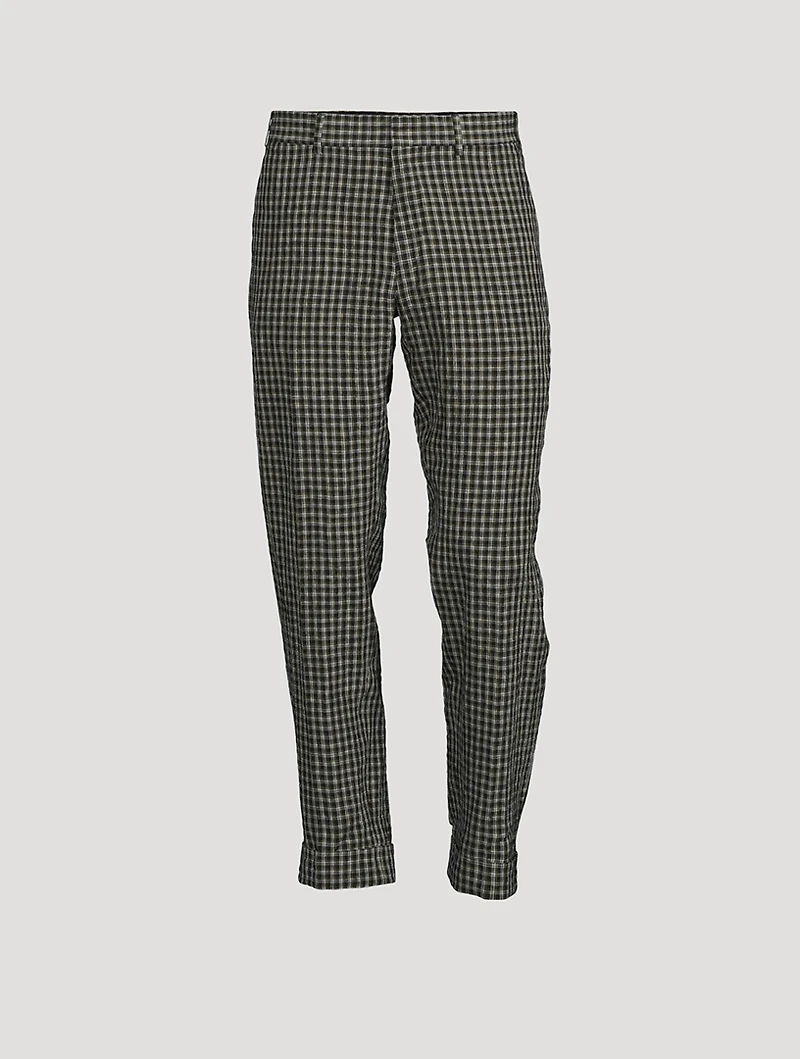 Phillip Linen Pants In Check Print