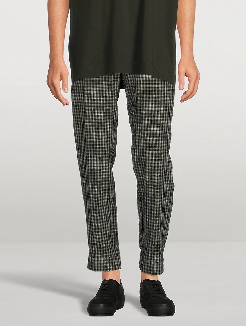 Phillip Linen Pants In Check Print