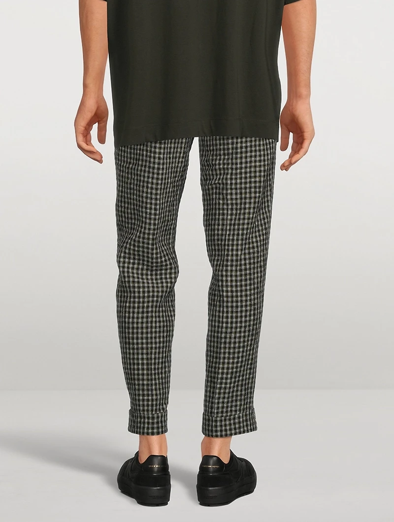 Phillip Linen Pants In Check Print