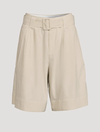 Belted Melange Suiting Shorts
