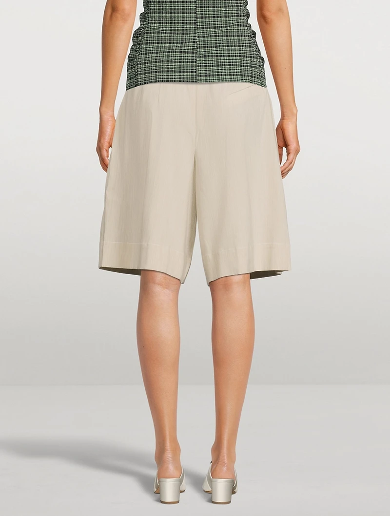 Belted Melange Suiting Shorts