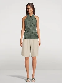 Belted Melange Suiting Shorts