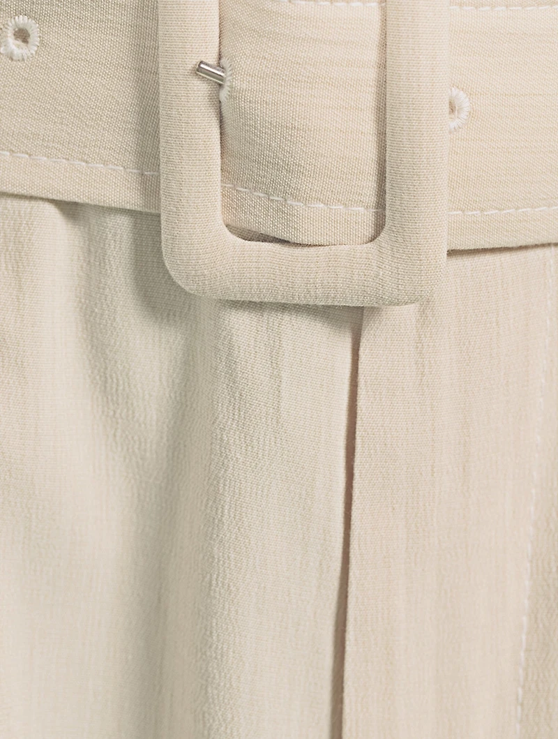 Belted Melange Suiting Shorts