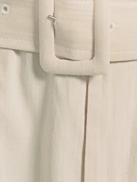 Belted Melange Suiting Shorts