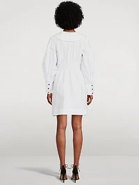 Cotton Poplin Smocked Mini Dress