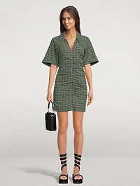 Seersucker Mini Dress Check Print
