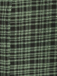 Seersucker Cropped Trousers Check Print