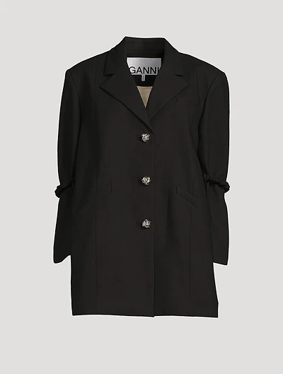 Scrunchie Oversized Cotton Blazer