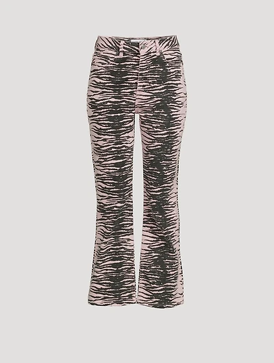 Betzy Cropped Jeans Tiger Stripe Print