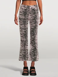 Betzy Cropped Jeans Tiger Stripe Print