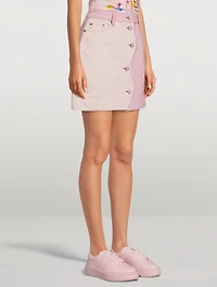 Colourblock Denim Mini Skirt