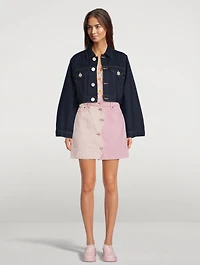 Colourblock Denim Mini Skirt