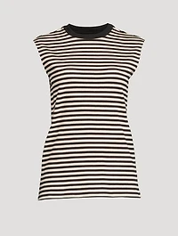 Perfect Cut-Off T-Shirt Stripe Print
