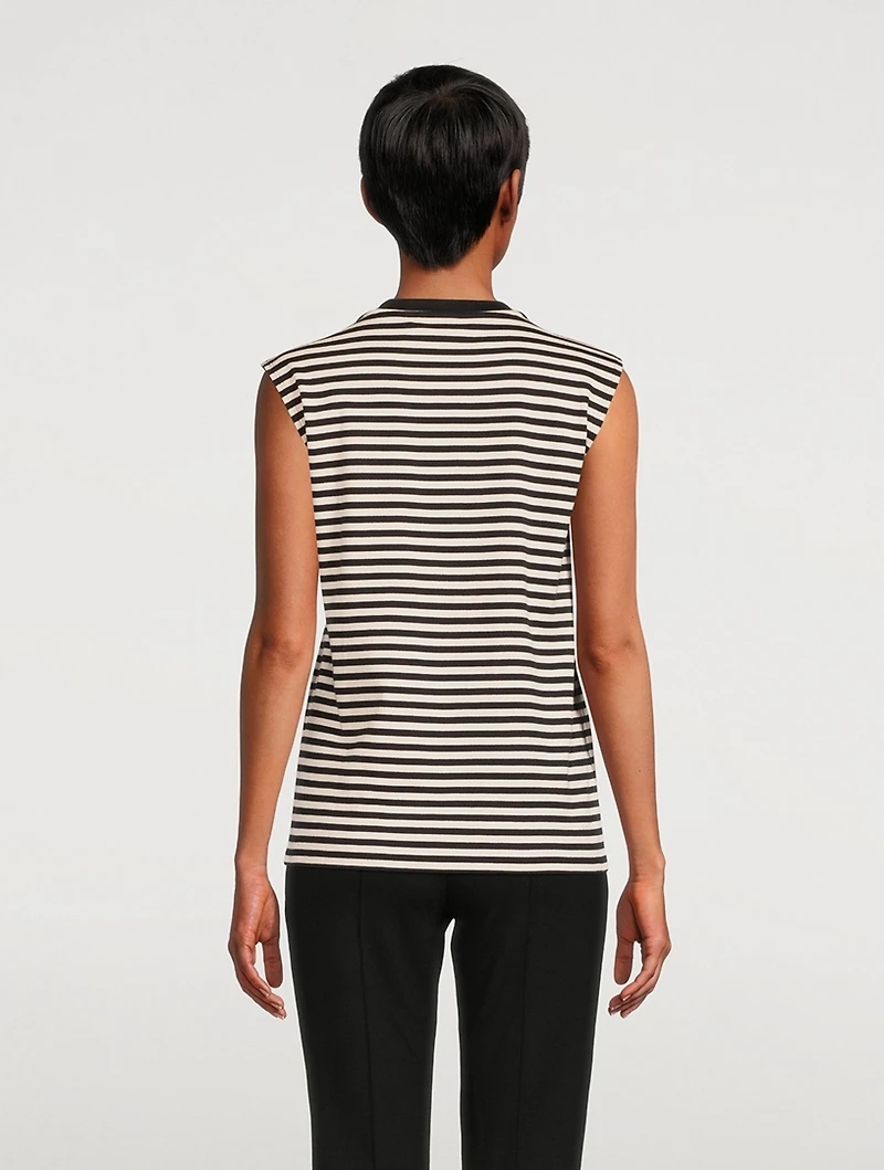 Perfect Cut-Off T-Shirt Stripe Print