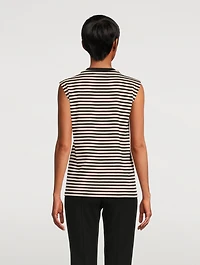 Perfect Cut-Off T-Shirt Stripe Print