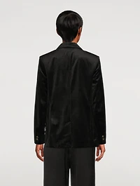 Double-Breasted Velvet Blazer