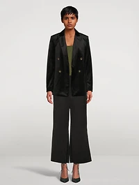Double-Breasted Velvet Blazer