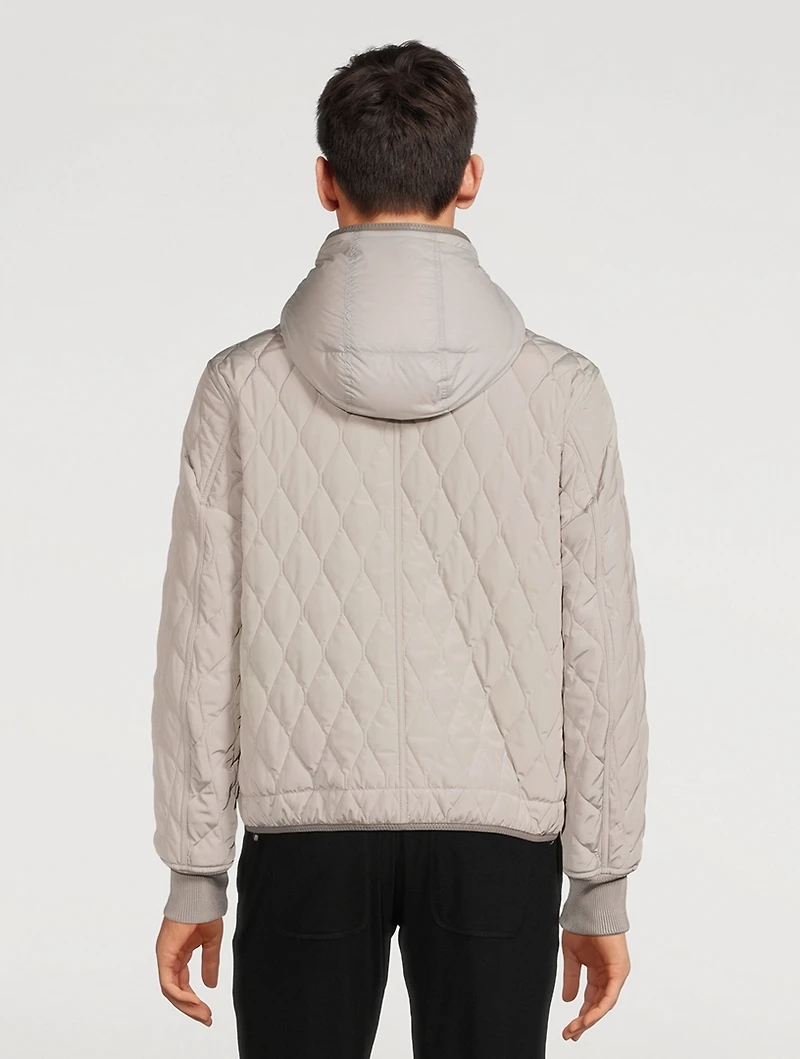 Diamond Quilted Jacket With Hood
