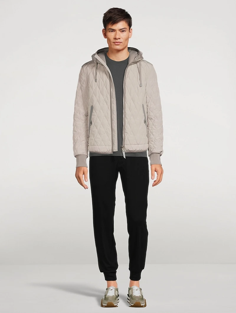 Diamond Quilted Jacket With Hood