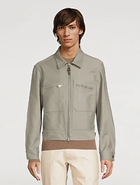 Brushed Cotton Zip Blouson Jacket