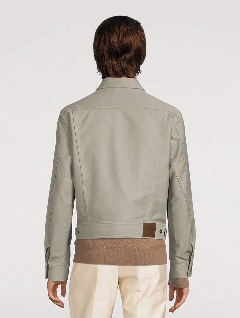 Brushed Cotton Zip Blouson Jacket