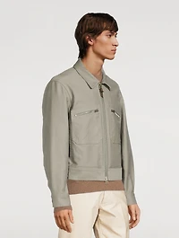 Brushed Cotton Zip Blouson Jacket