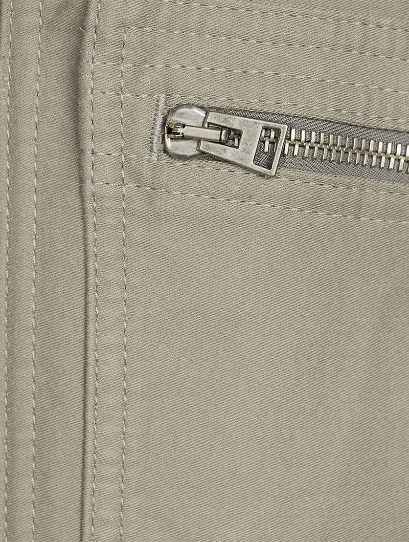 Brushed Cotton Zip Blouson Jacket