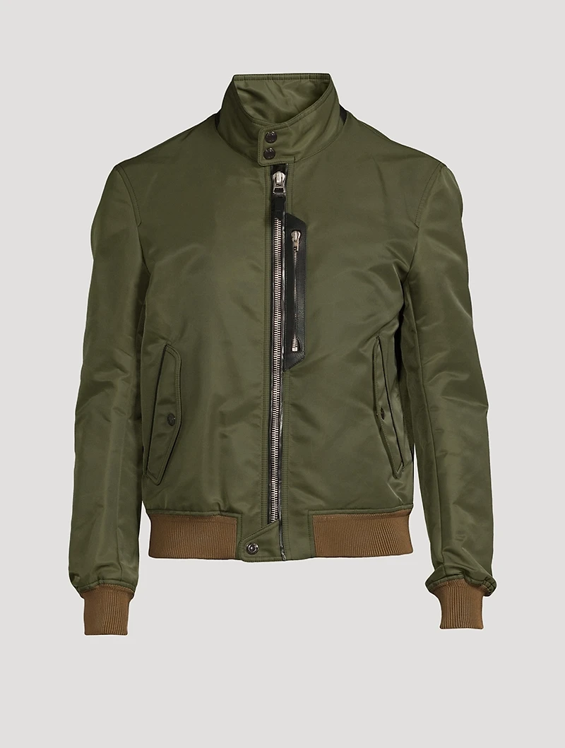 Nylon Compact Bomber Jacket