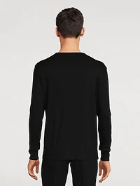 Cotton-Blend Henley Shirt