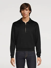 Cotton-Blend Jersey Pullover Sweater