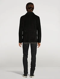 Suede Double-Breasted Coat