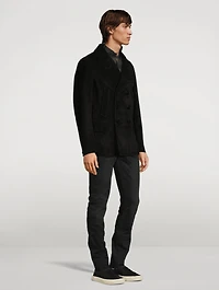 Suede Double-Breasted Coat