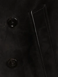 Suede Double-Breasted Coat