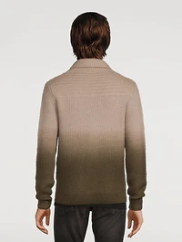 Wool Mohair And Silk Dip-Dye Cardigan