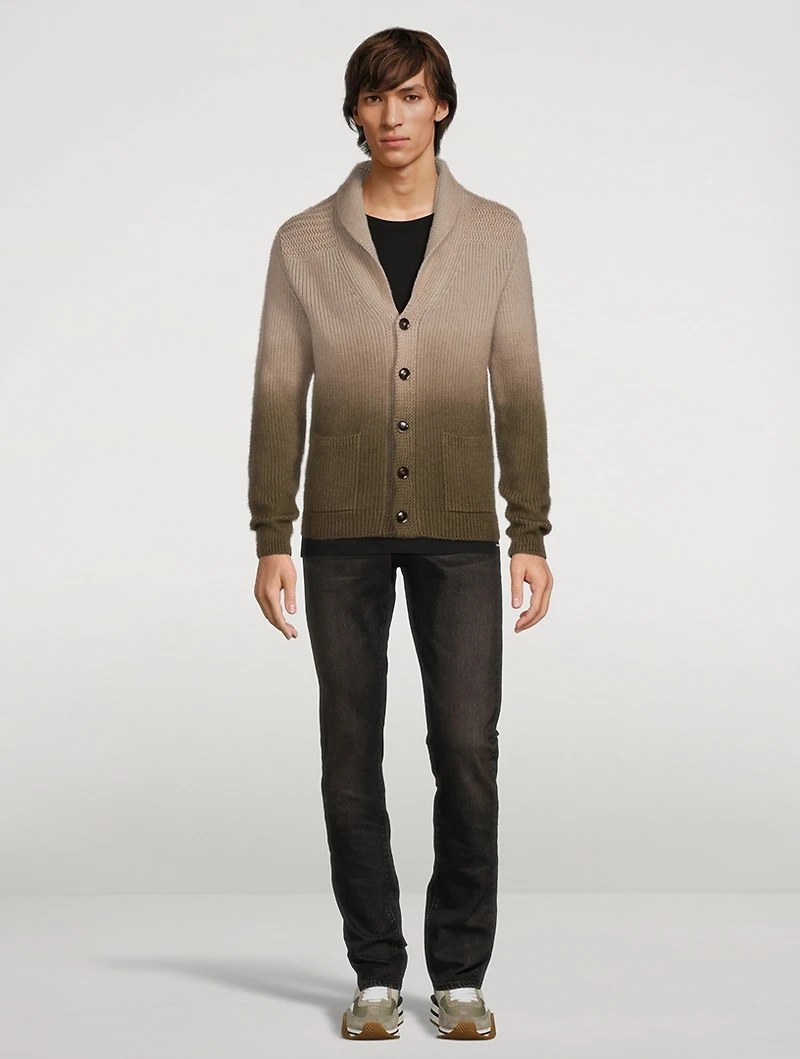 Wool Mohair And Silk Dip-Dye Cardigan