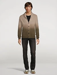 Wool Mohair And Silk Dip-Dye Cardigan