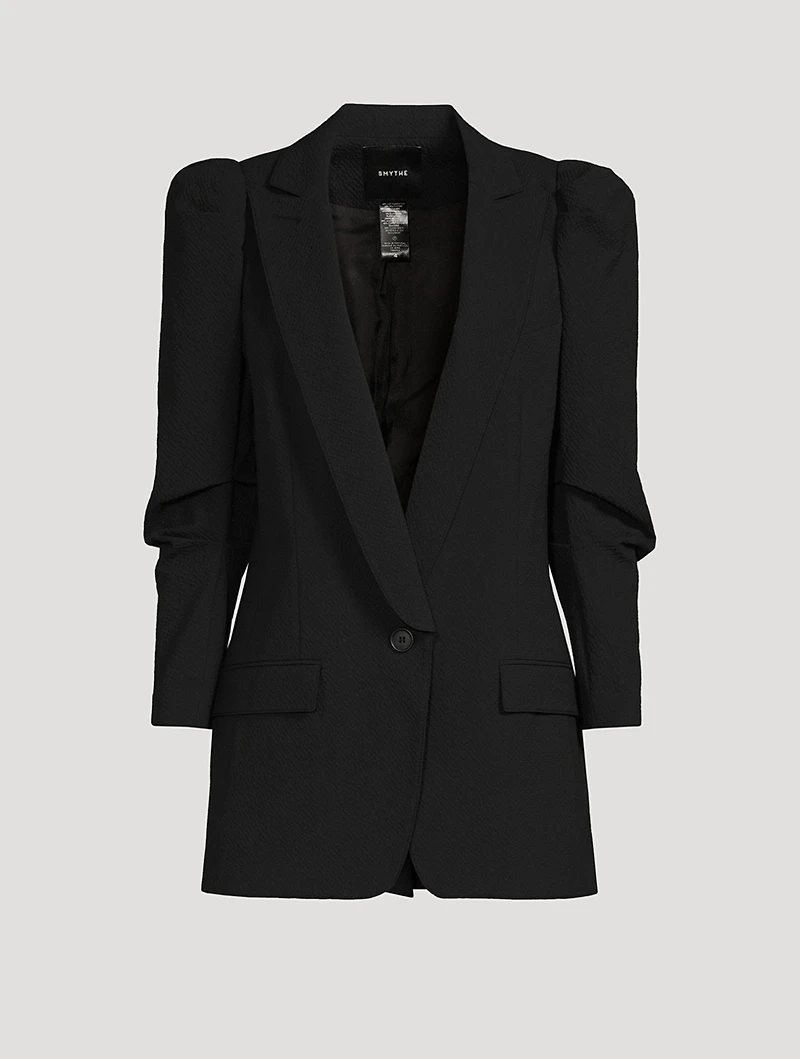 Scrunch-Sleeve Blazer