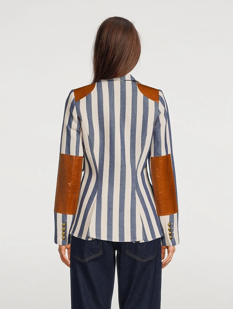 Rifle-Patch Equestrian Blazer Stripe Print