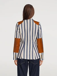 Rifle-Patch Equestrian Blazer Stripe Print