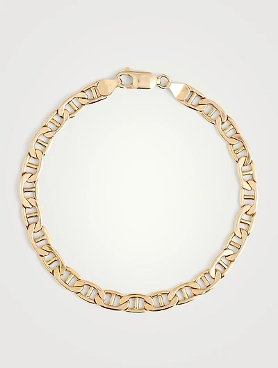 Vintage 10K Gold Flat Mariner Bracelet