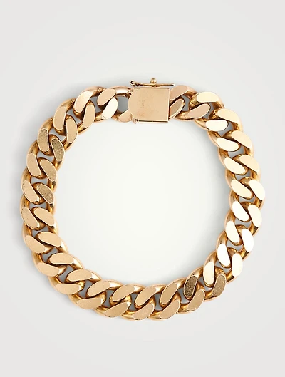 Vintage Heavy 14K Gold Curb Bracelet