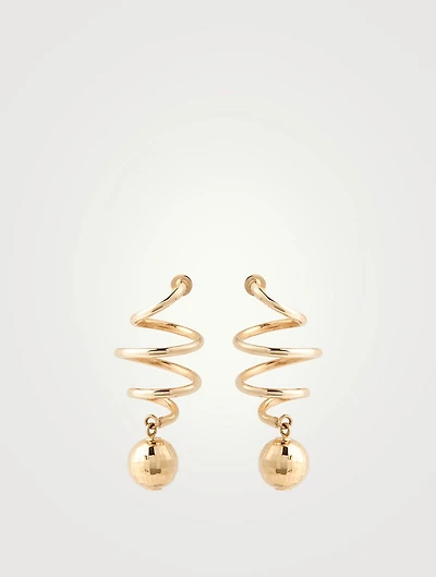 Vintage 14K Gold Spiral Ball Earrings