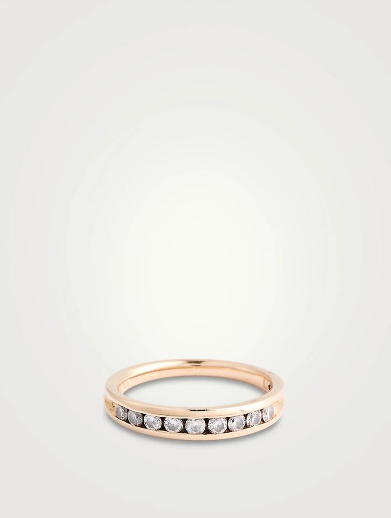 Vintage 14K Gold Half Eternity Ring With Diamonds