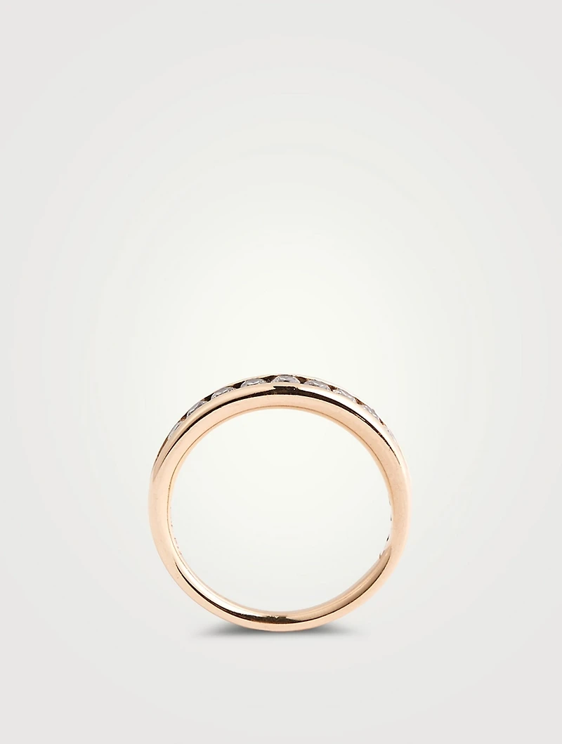 Vintage 14K Gold Half Eternity Ring With Diamonds