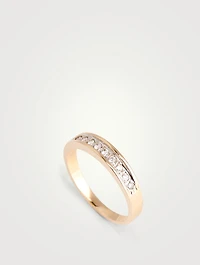 Vintage 14K Gold Half Eternity Ring With Diamonds